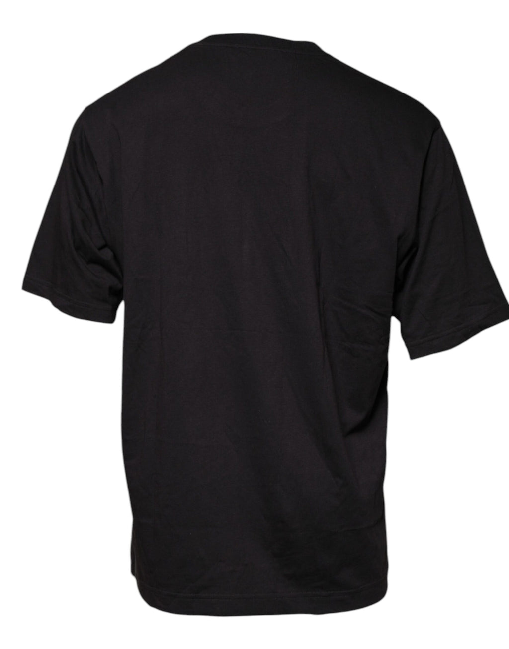 Schwarzes Baumwoll-T-Shirt mit Rundhalsausschnitt und Logo-Print