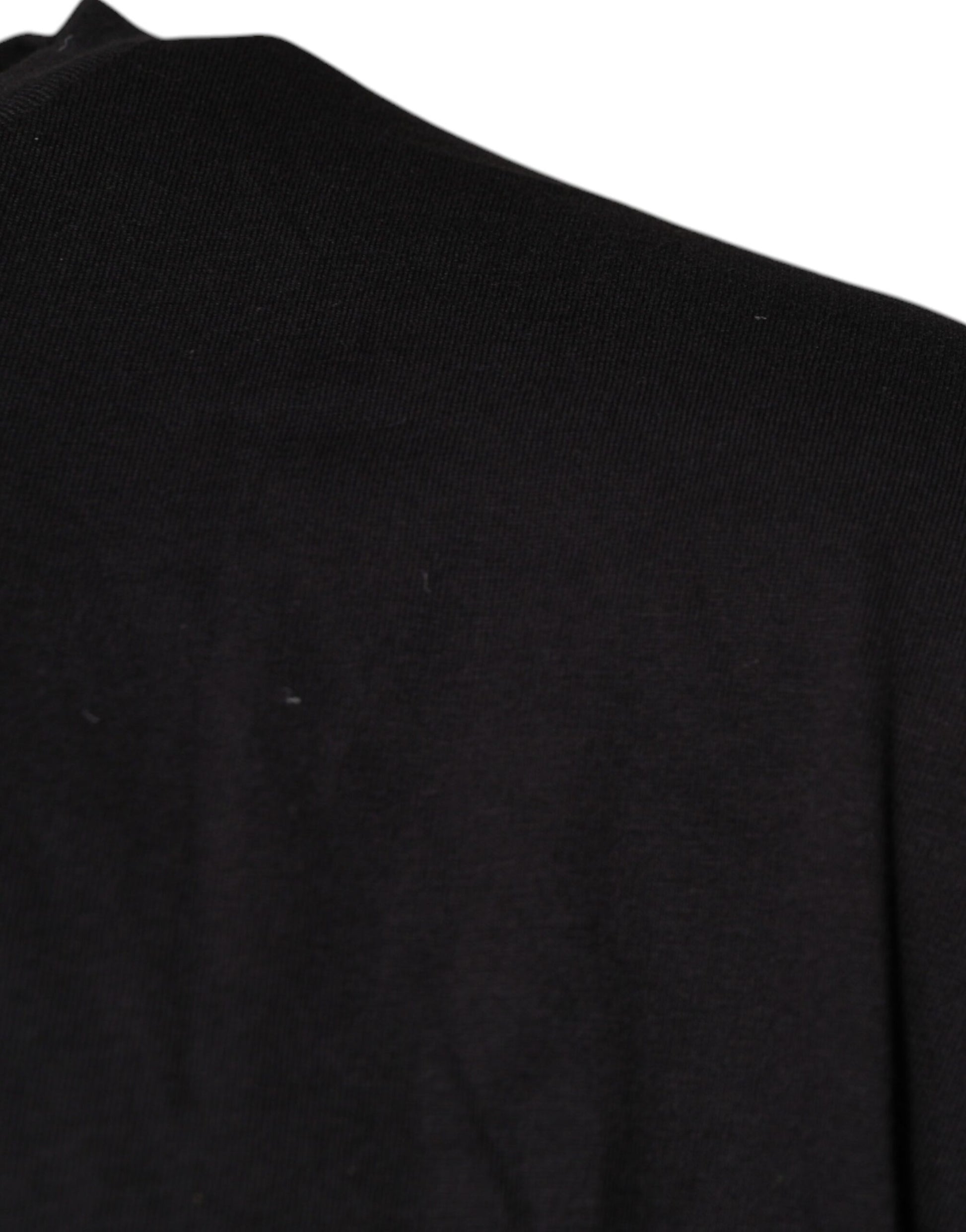 Schwarzes Baumwoll-T-Shirt mit Rundhalsausschnitt und Logo-Print