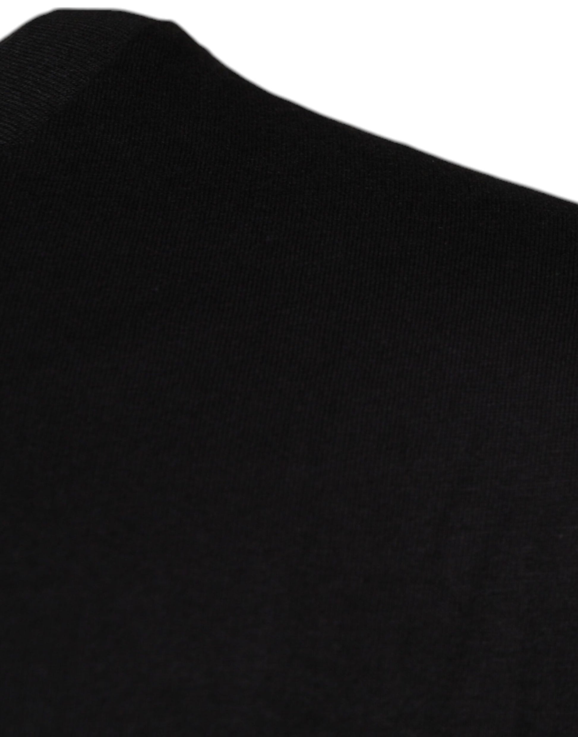 Schwarzes Baumwoll-T-Shirt mit Rundhalsausschnitt und Logo-Print