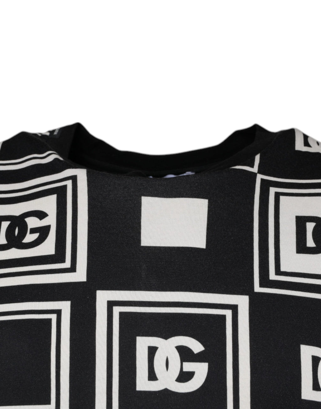 Schwarzes T-Shirt aus Baumwolle mit Rundhalsausschnitt und Logo-Monogramm
