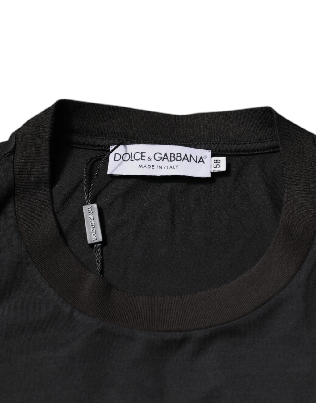 Schwarzes T-Shirt mit Rundhalsausschnitt und kurzen Ärmeln und Logo