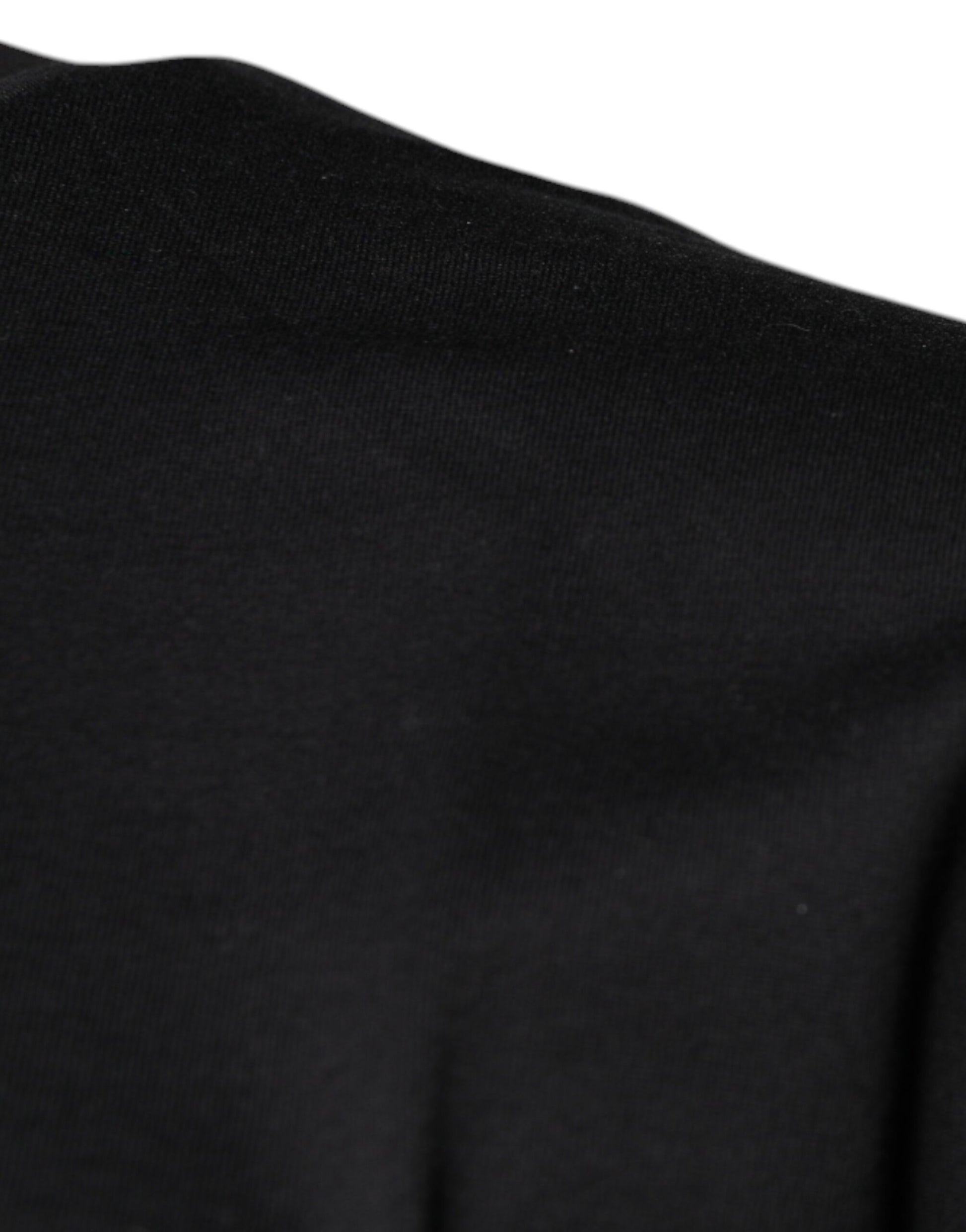 Schwarzes Baumwoll-T-Shirt mit Rundhalsausschnitt und DG-Logo-Print