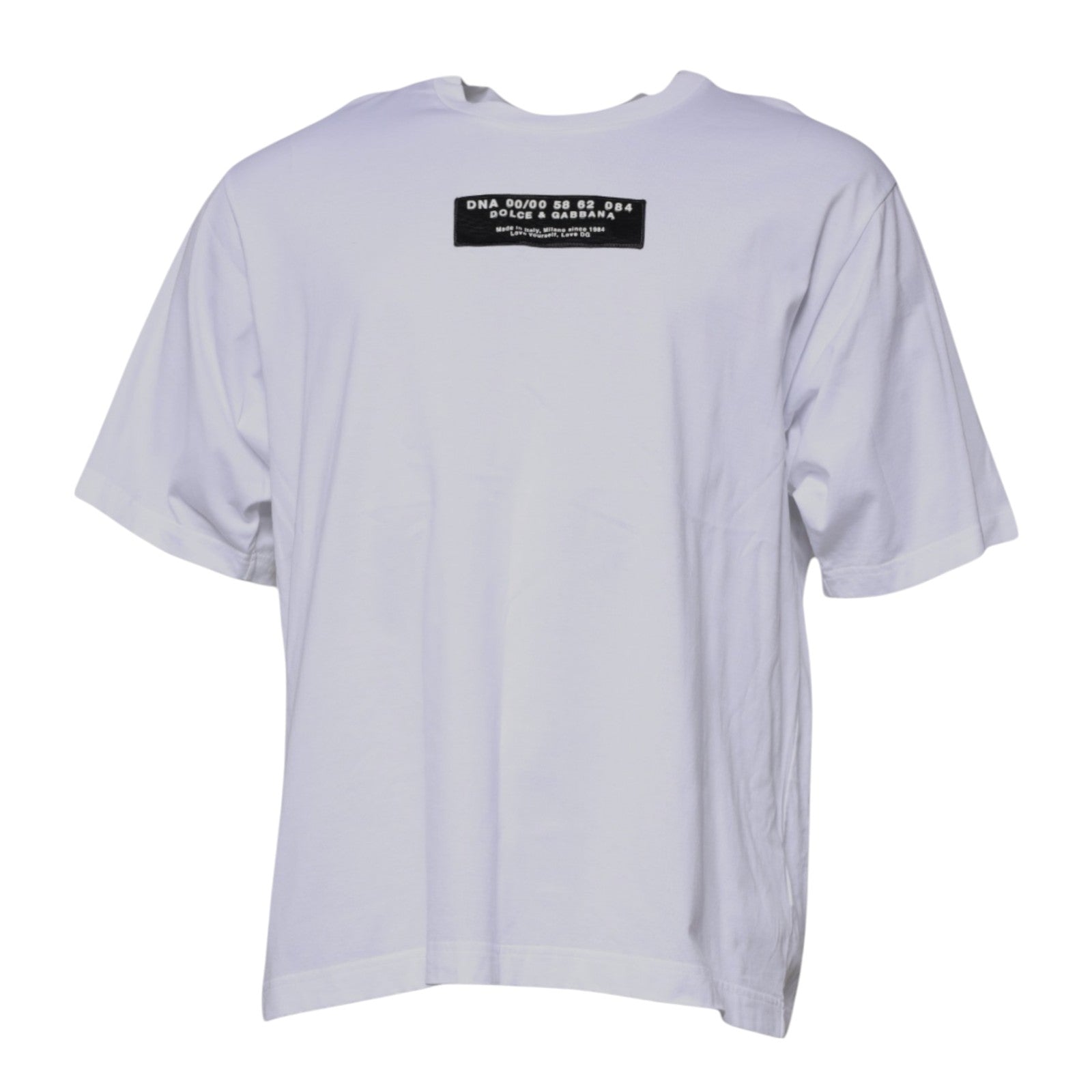 Weißes Baumwoll-T-Shirt mit Rundhalsausschnitt und Logo-Print