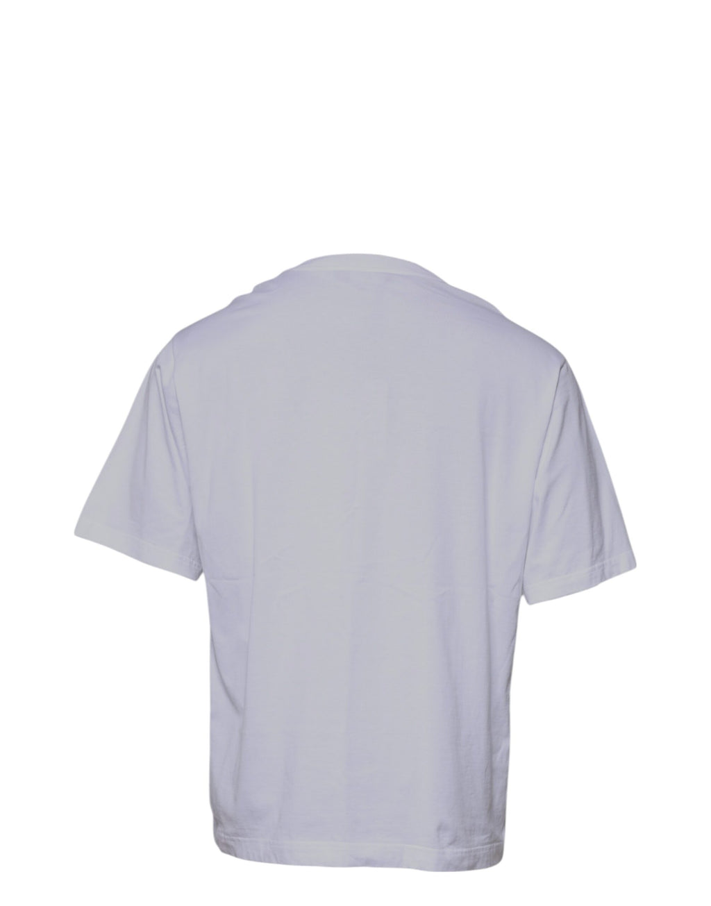 Weißes Baumwoll-T-Shirt mit Rundhalsausschnitt und Logo-Print