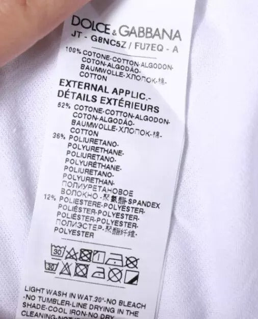 Weißes Baumwoll-T-Shirt mit Rundhalsausschnitt und Logo-Print