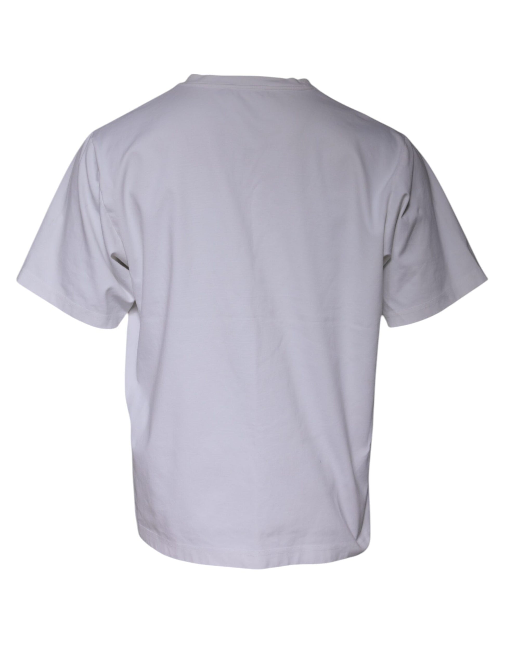 Weißes T-Shirt mit Rundhalsausschnitt und Logoverzierung