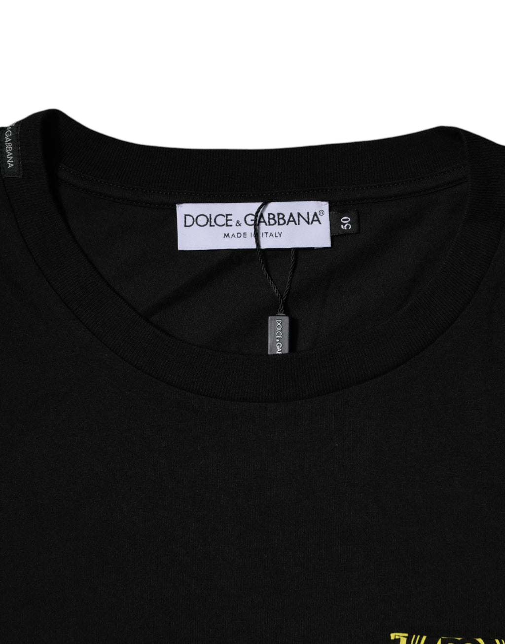 Schwarzes Kurzarm-T-Shirt aus Baumwolle mit Logo-Print