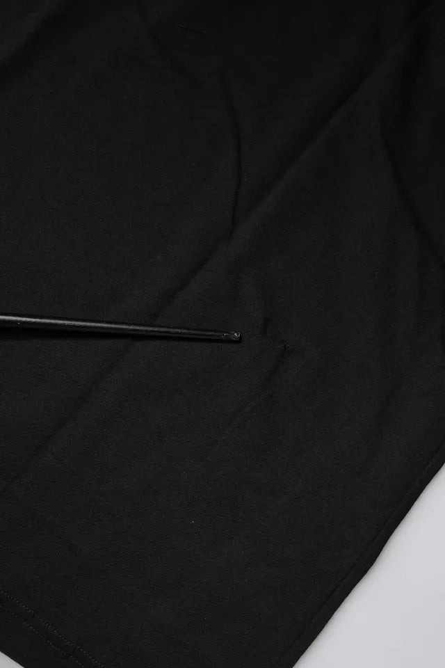 Schwarzes Kurzarm-T-Shirt aus Baumwolle mit Logo-Print