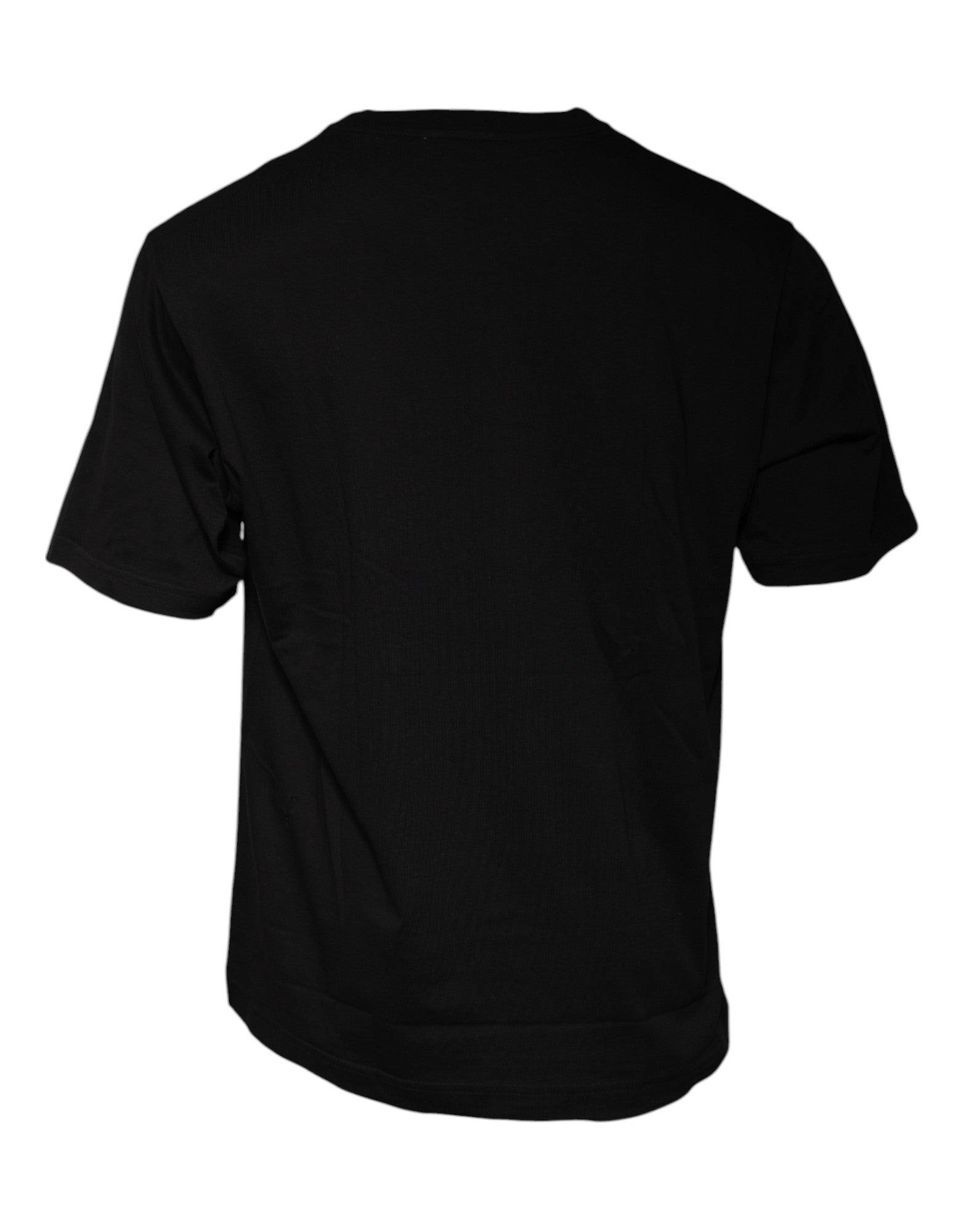 Schwarzes Kurzarm-T-Shirt aus Baumwolle mit Logo-Print