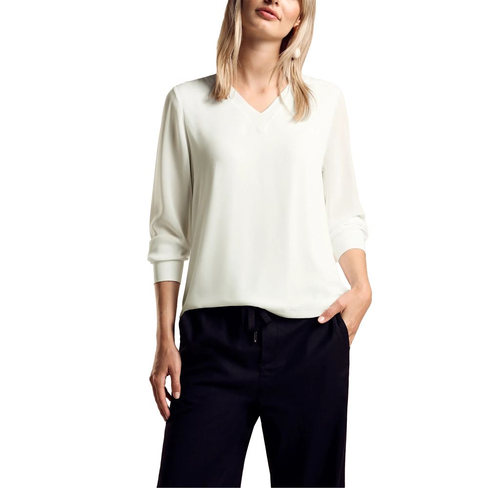 Weiße Viskosebluse