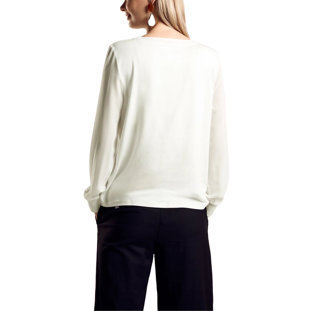 Weiße Viskosebluse