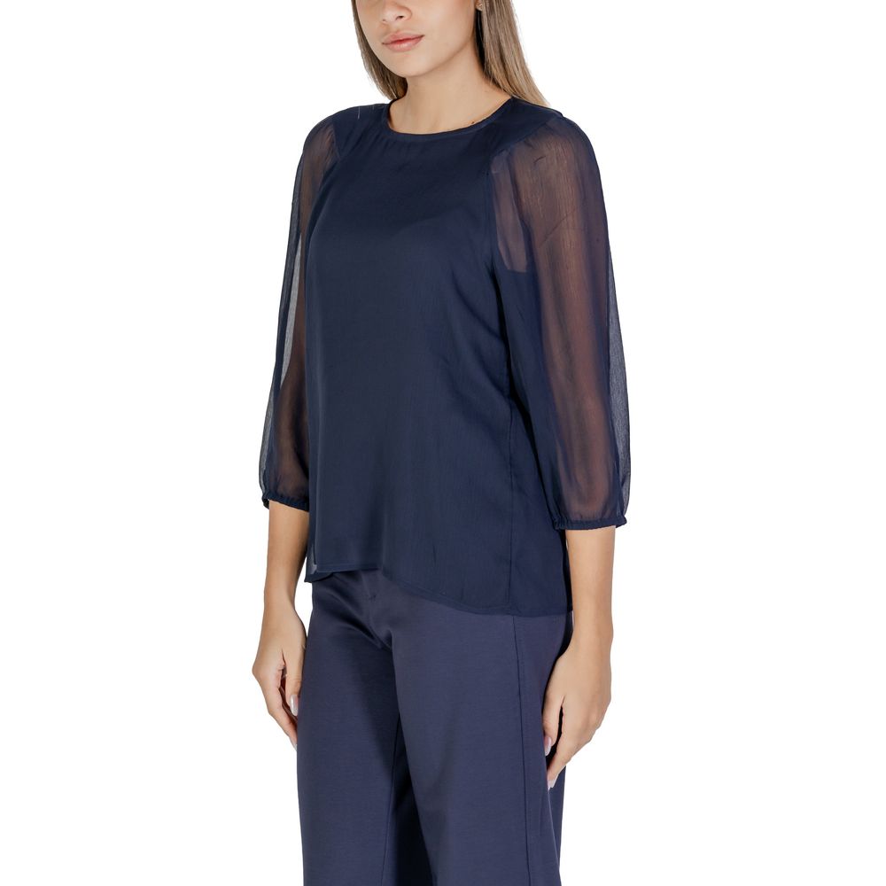Blaue Polyesterbluse