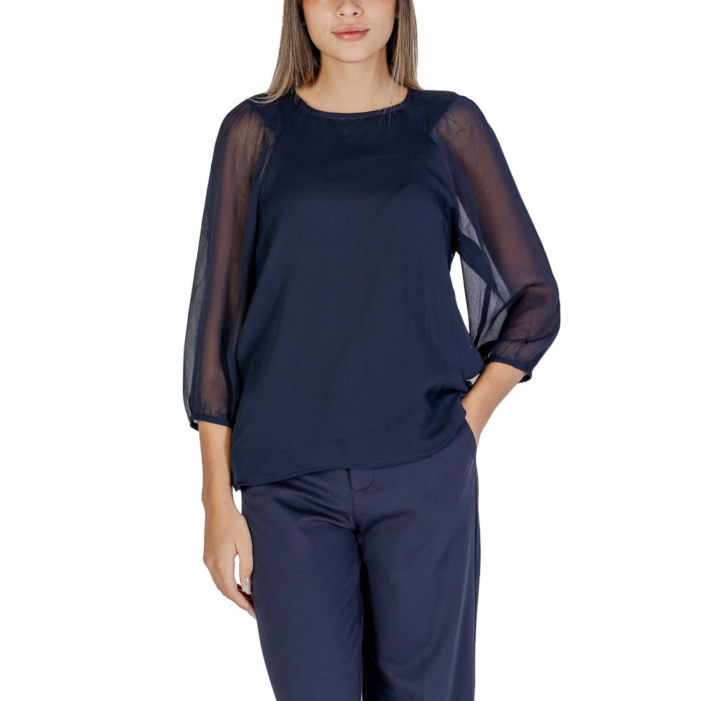 Blaue Polyesterbluse