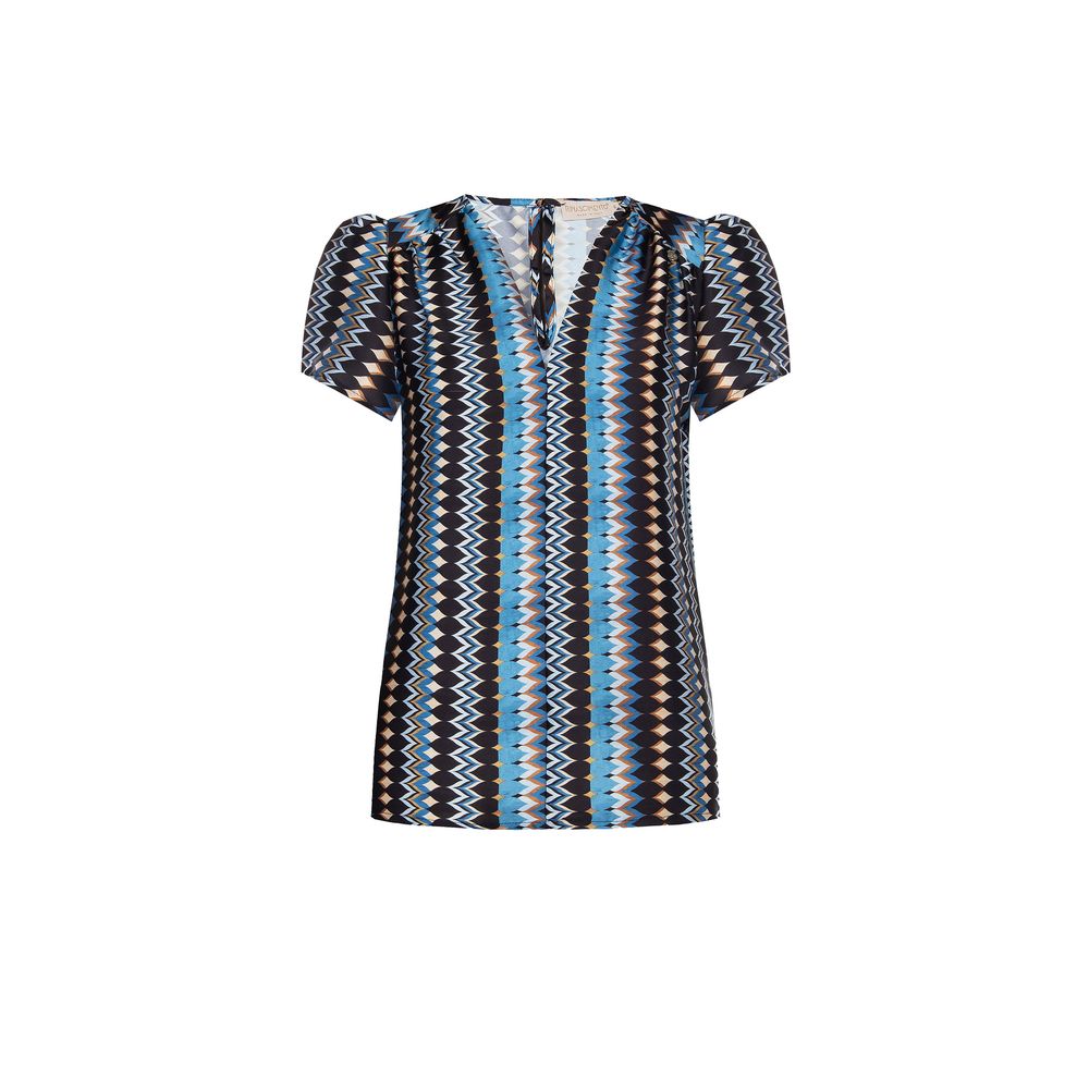 Türkisfarbene Polyesterbluse