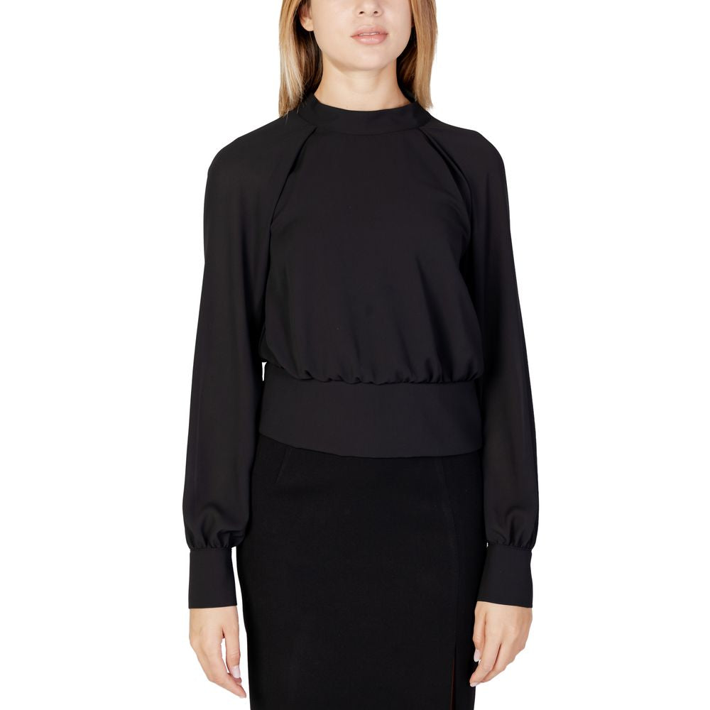 Schwarze Polyesterbluse