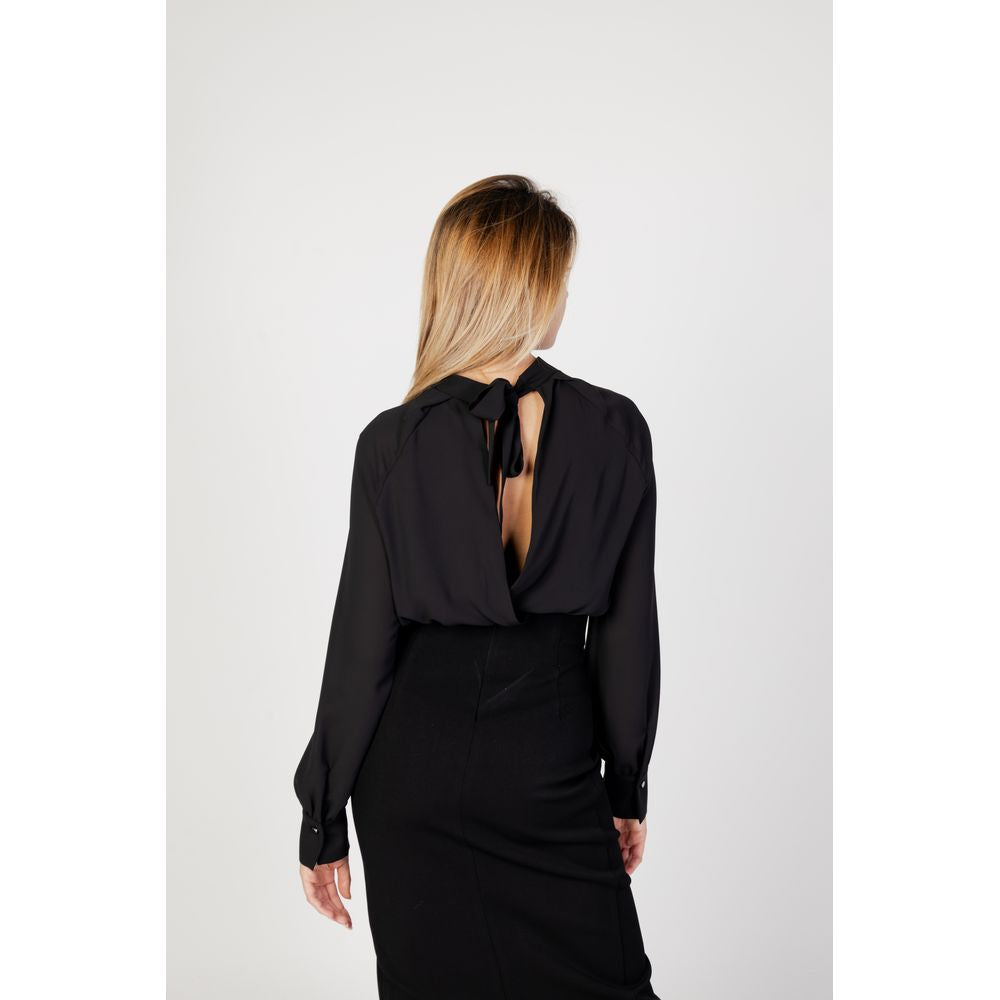Schwarze Polyesterbluse