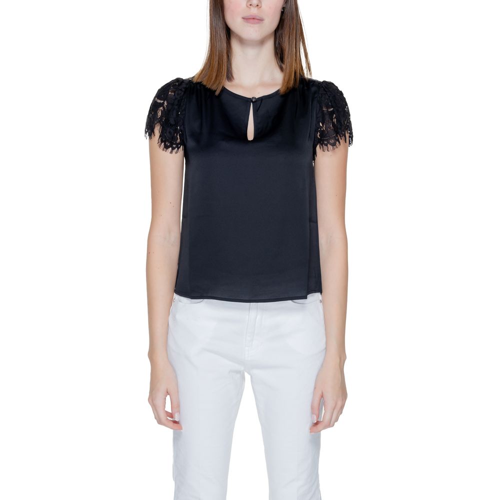 Schwarze Polyesterbluse