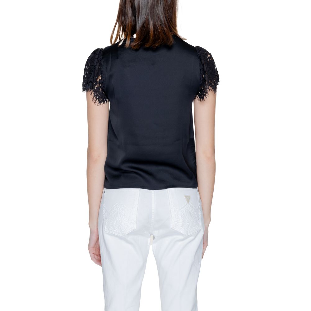 Schwarze Polyesterbluse