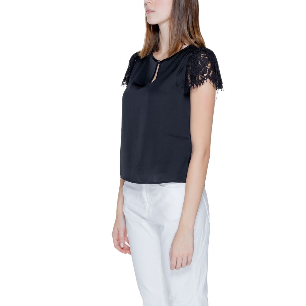 Schwarze Polyesterbluse