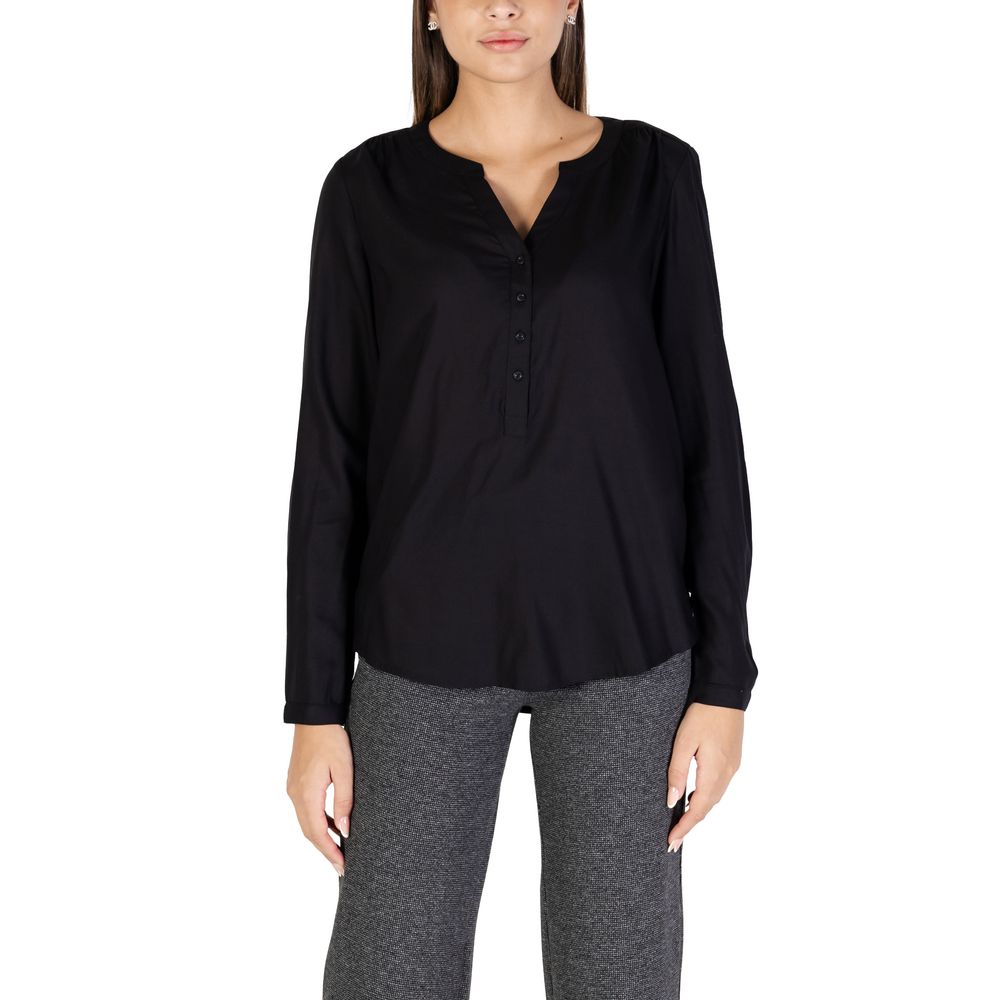 Schwarze Viskosebluse
