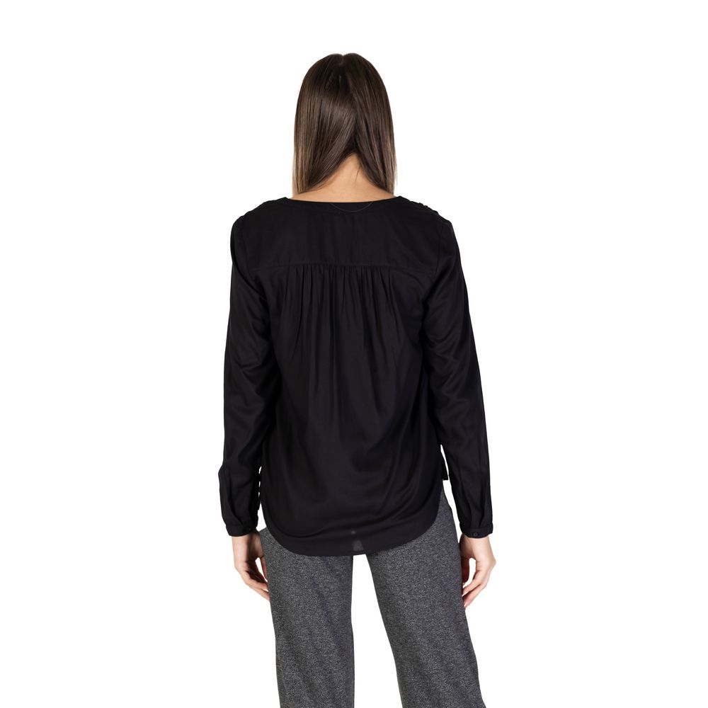 Schwarze Viskosebluse