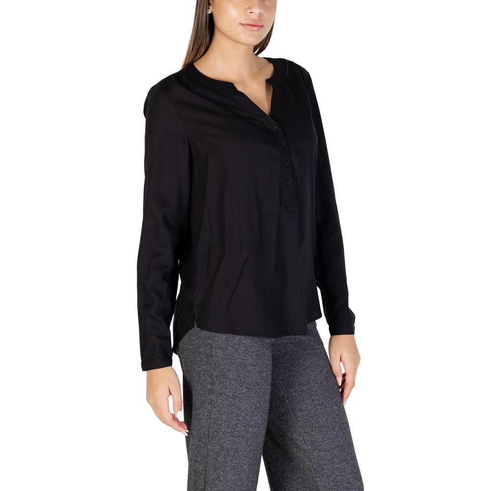 Schwarze Viskosebluse