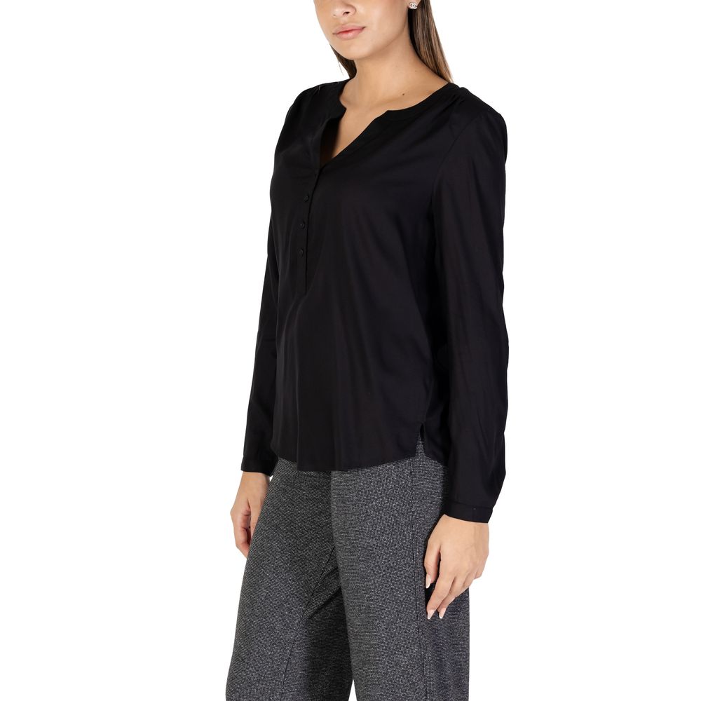Schwarze Viskosebluse
