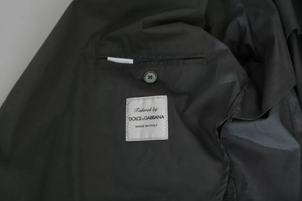 Grauer, einreihiger formeller Blazer aus Baumwolle