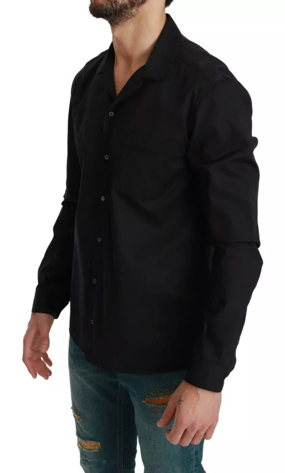 Blaues Pyjama-Lounge-Shirt aus Baumwolle mit Streifen