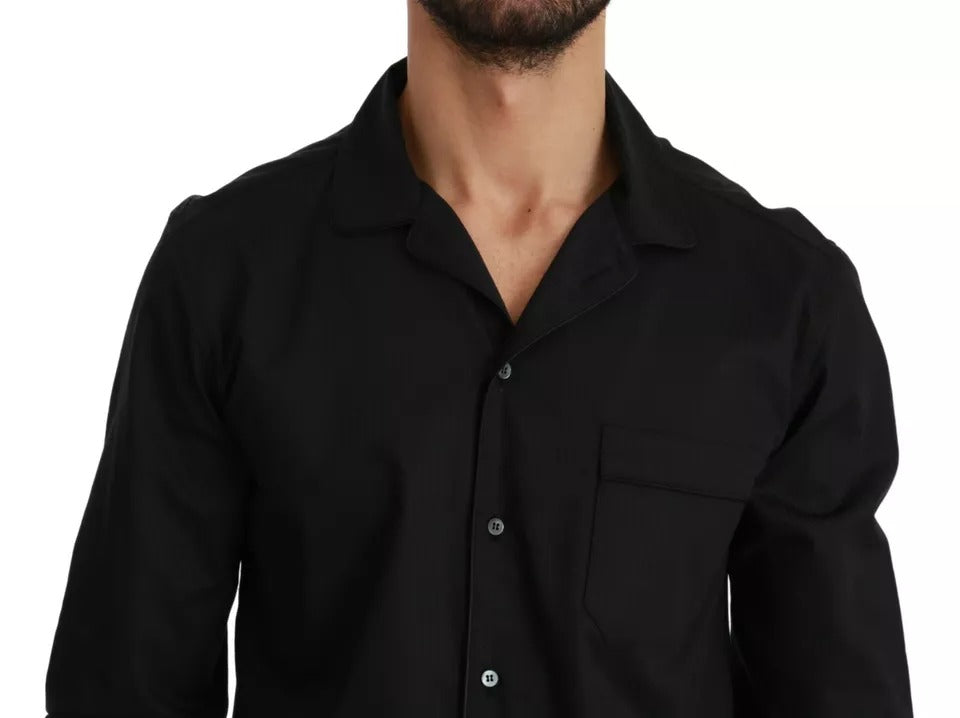 Blaues Pyjama-Lounge-Shirt aus Baumwolle mit Streifen