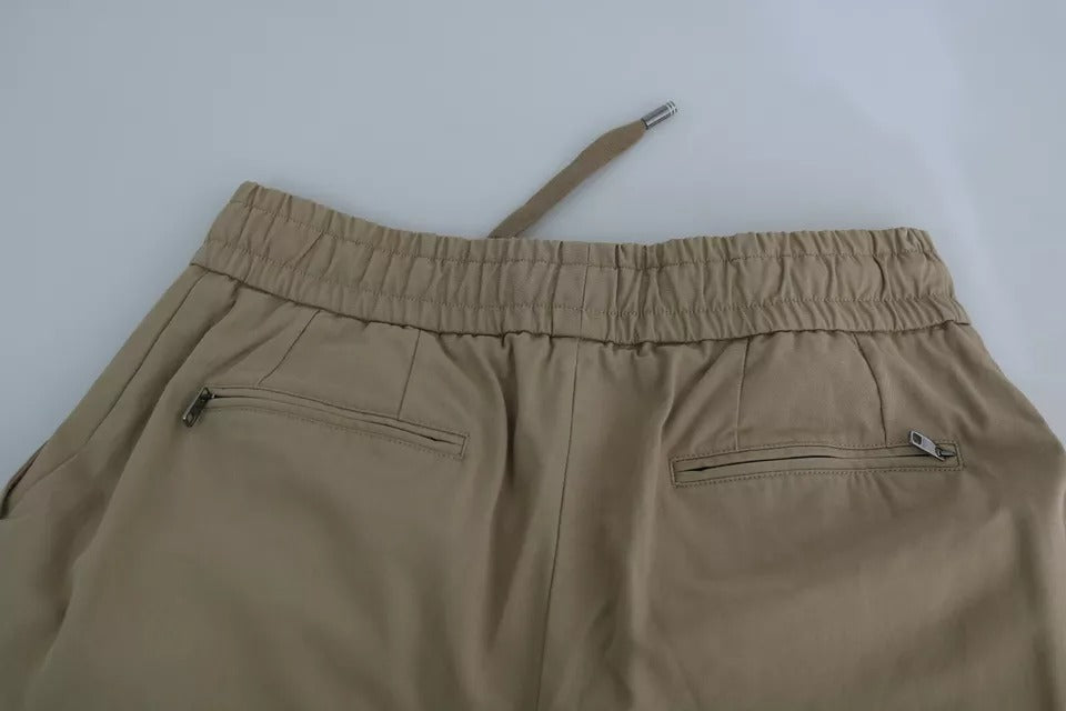 Beige Cargohose mit Pin-Up-Print