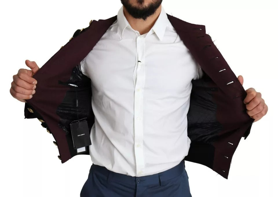 Schwarze Militärjacke mit Knopfverzierung