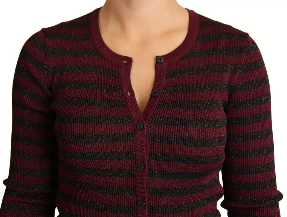 Schwarz-rot gestreifter Damen-Cardigan