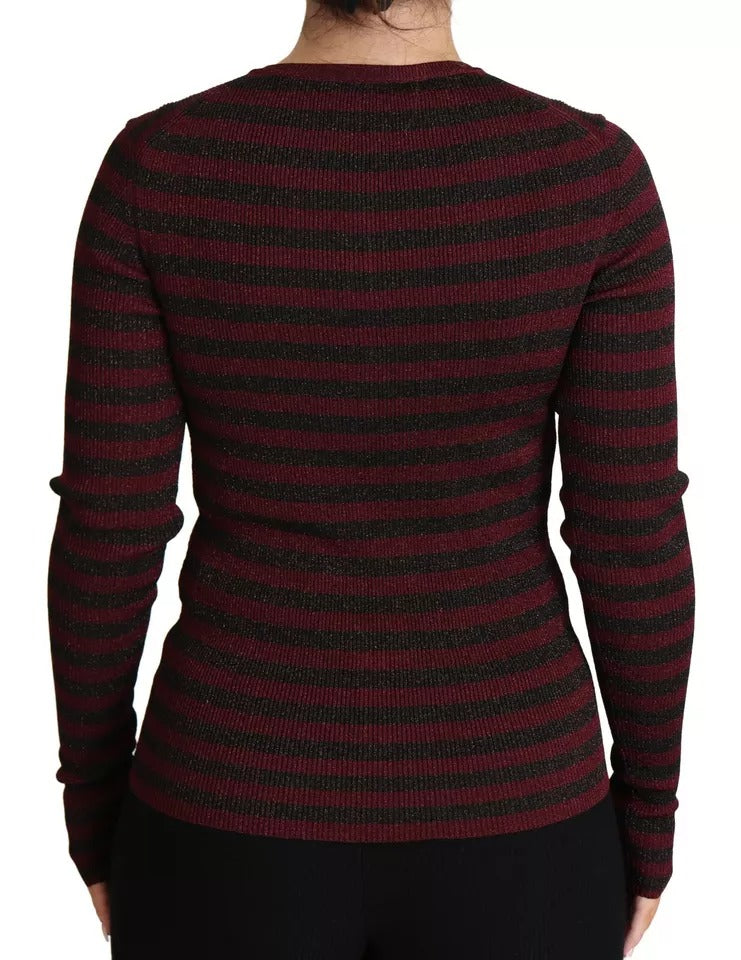 Schwarz-rot gestreifter Damen-Cardigan
