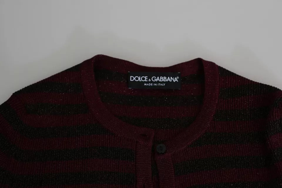 Schwarz-rot gestreifter Damen-Cardigan