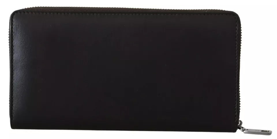 Braune Clutch aus exotischem Leder mit Rundum-Reißverschluss