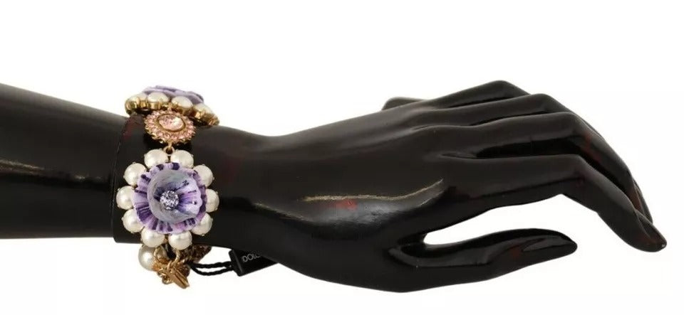 FIORI BLOOMING Florales Barockkristall-Armband aus Messing