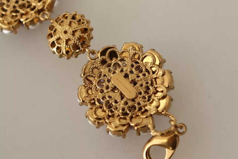 FIORI BLOOMING Florales Barockkristall-Armband aus Messing