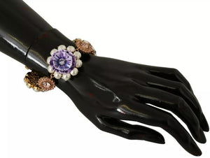 FIORI BLOOMING Florales Barockkristall-Armband aus Messing