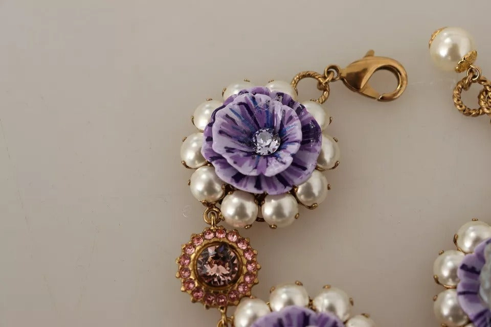 FIORI BLOOMING Florales Barockkristall-Armband aus Messing