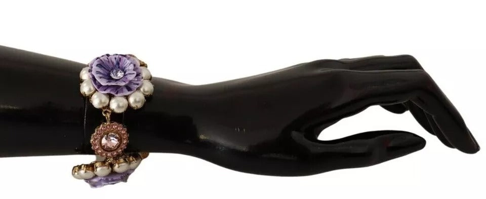 FIORI BLOOMING Florales Barockkristall-Armband aus Messing
