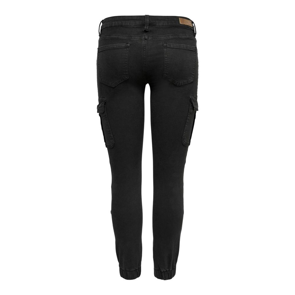 Schwarze Skinny-Hose aus Baumwolle