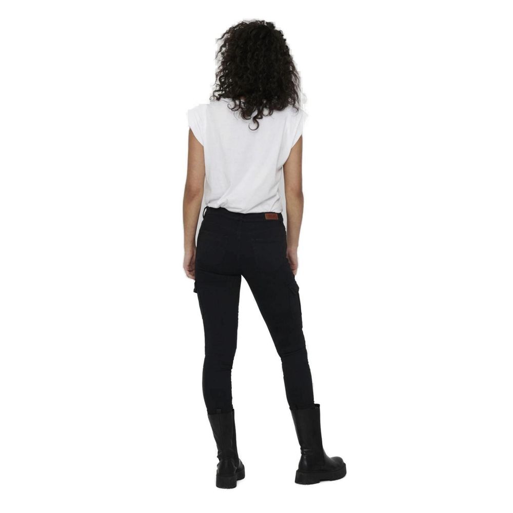 Schwarze Skinny-Hose aus Baumwolle
