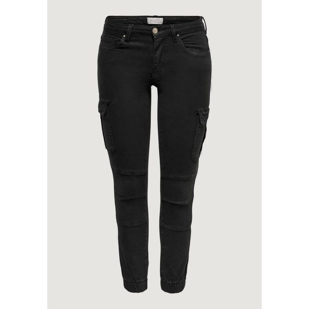 Schwarze Skinny-Hose aus Baumwolle