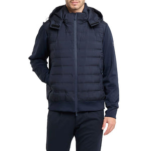 Blaue Polyesterjacke