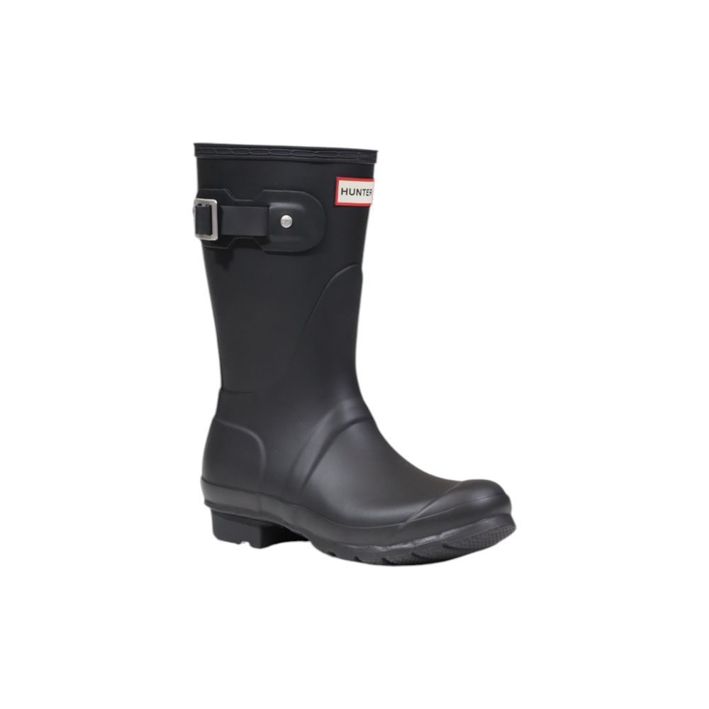 Schwarze Knöchelstiefel aus recyceltem Polyester