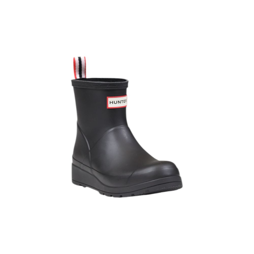 Schwarze Knöchelstiefel aus recyceltem Polyester