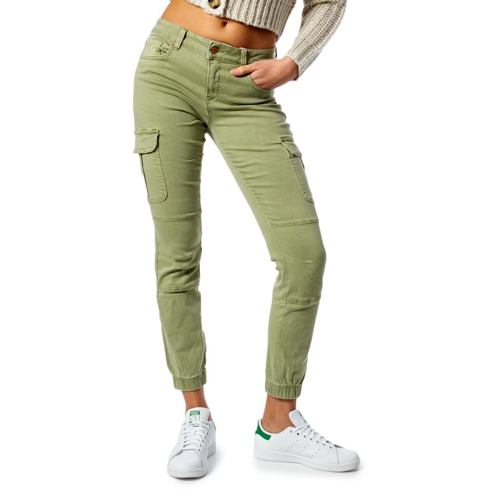 Grüne Skinny-Hose aus Baumwolle