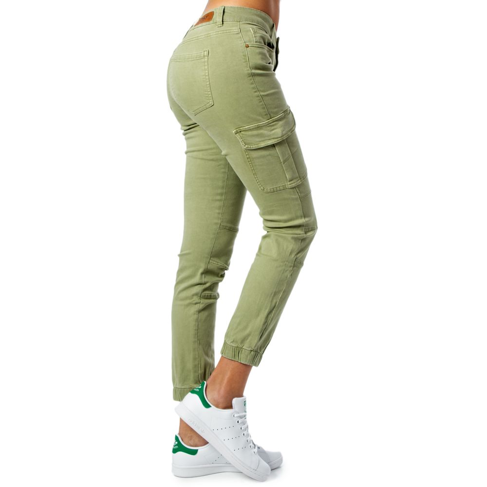 Grüne Skinny-Hose aus Baumwolle