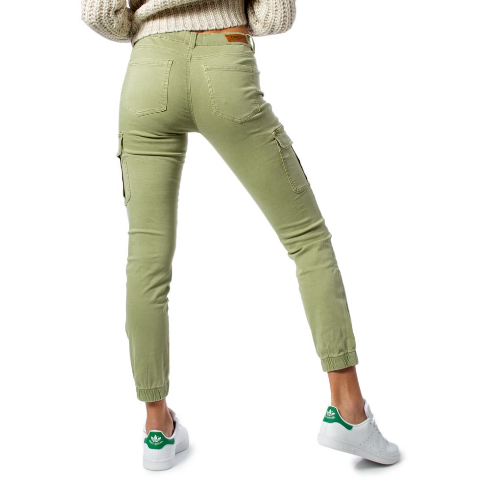 Grüne Skinny-Hose aus Baumwolle